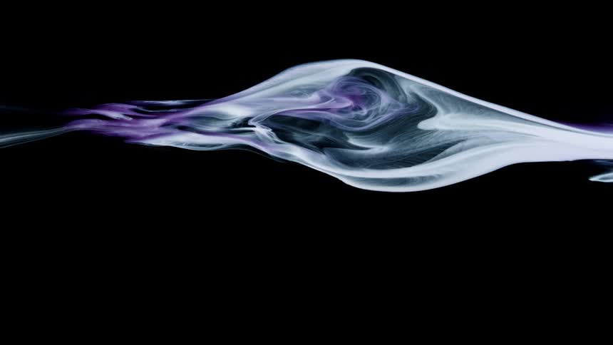 Abstract footage of liquid moving like smoke on black background