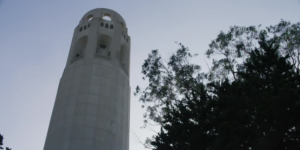 A tall white tower reaches into the sky