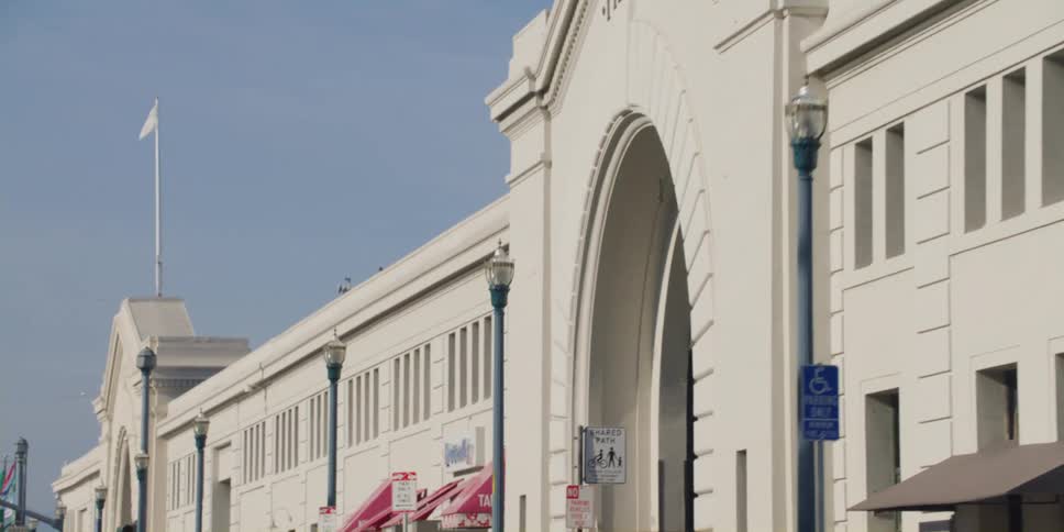 Driving close to the pier 33 ferry terminal in san francisco