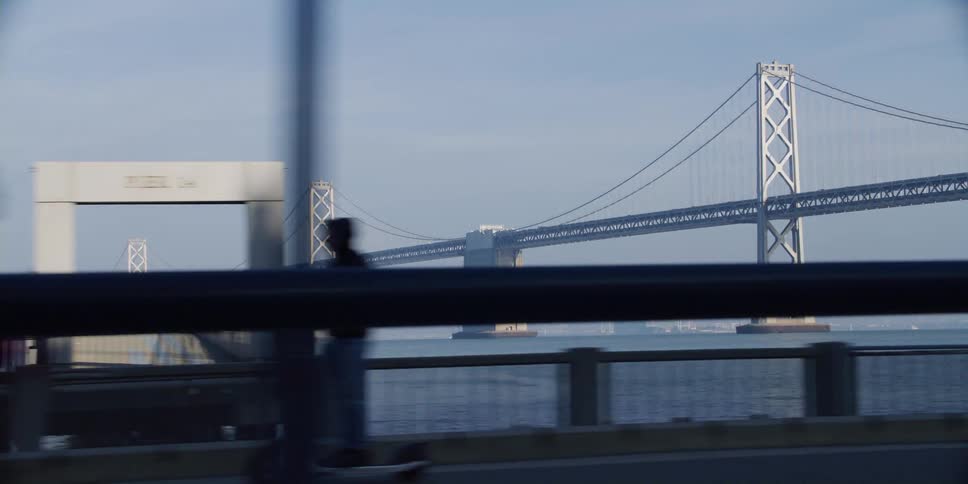 Driving along the coast close to the san francisco oakland bay bridge