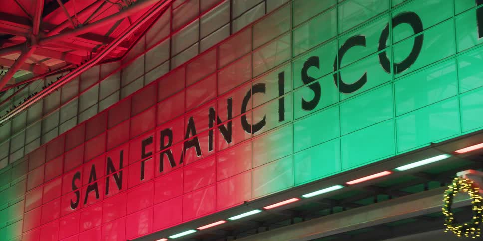 The sign on the side of the building is san francisco