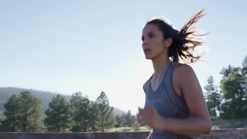 A woman jogging