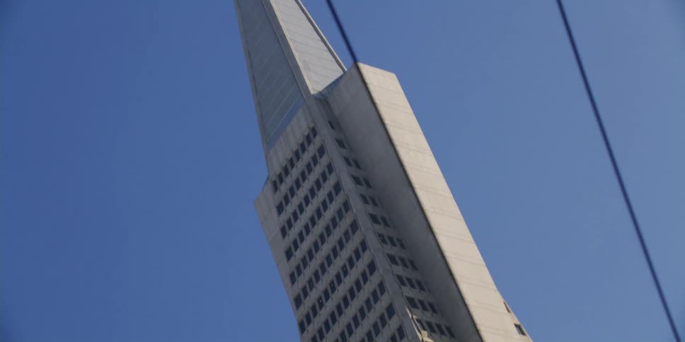 Tower building against the blue sky in the city