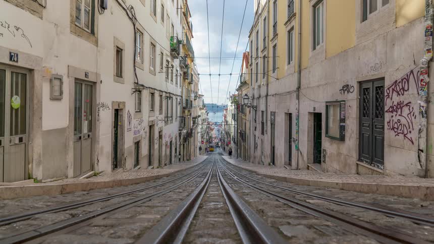 Time lapse view of public transportation is displayed