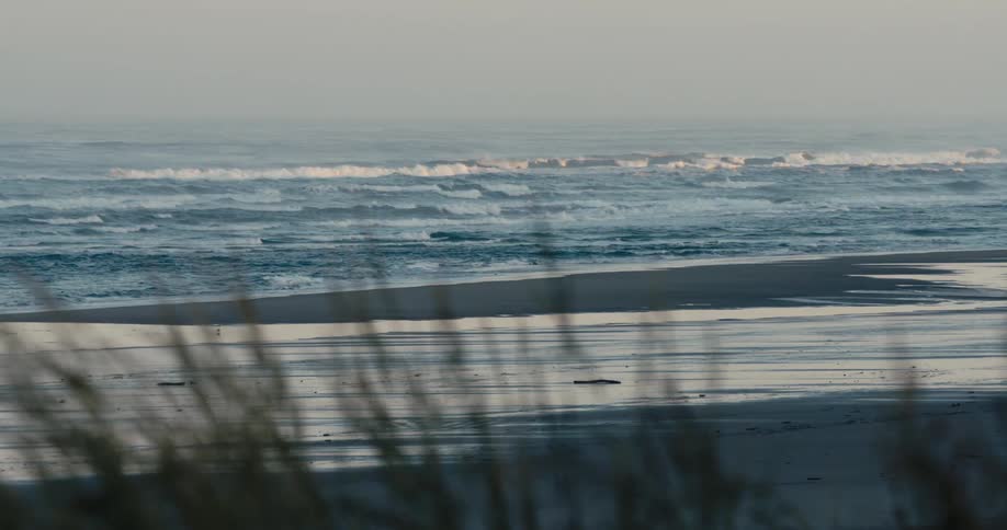 Sea waves wash onto the shore