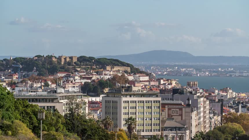 Time lapse of the san francisco city near the bay at morning