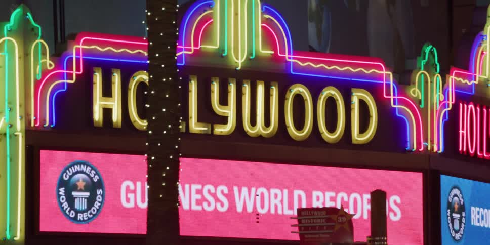 The lights on the sign are flashing