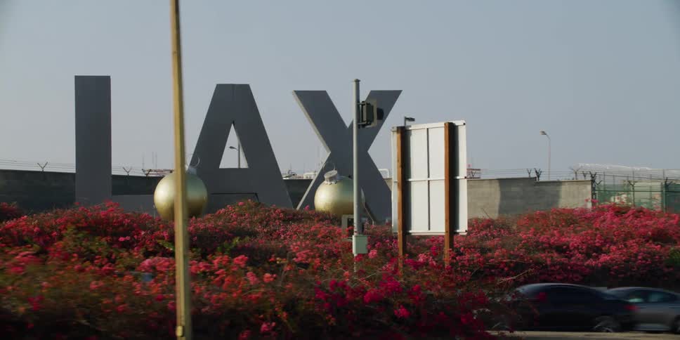 Large LAX airport sign