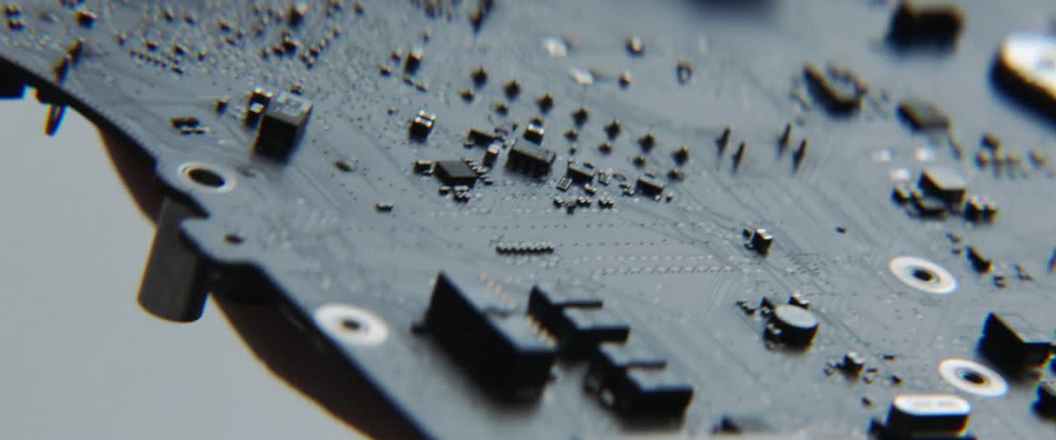 A close up view of a computer circuit board