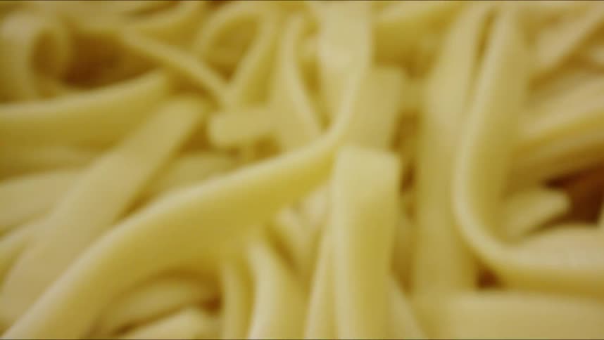 Pasta noodles are shown on display