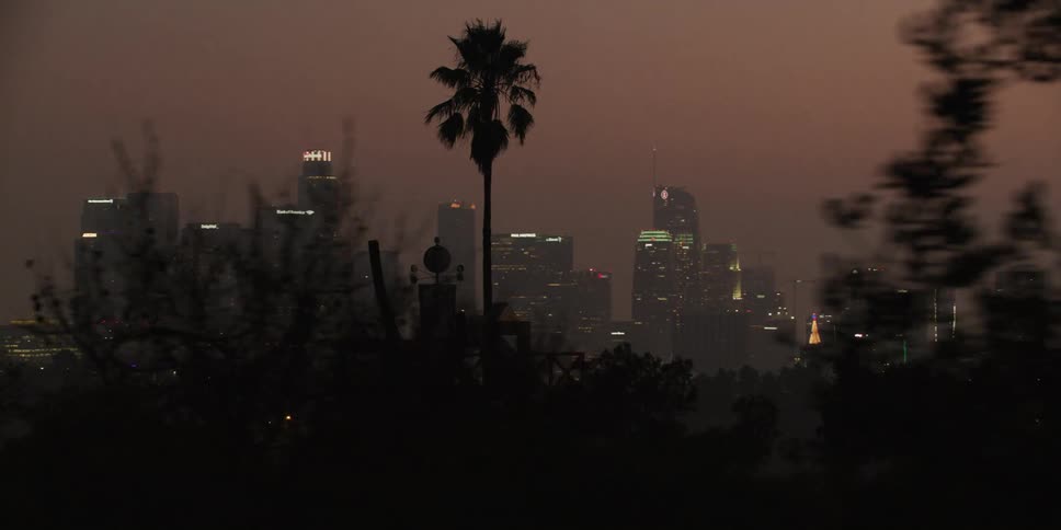 The sky is full of fog around the city