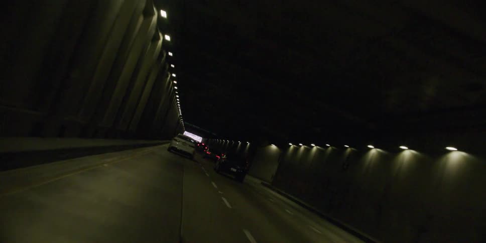 Cars driving through a tunnel