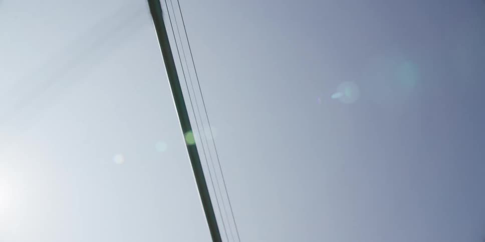 The cables are hanging in the sky