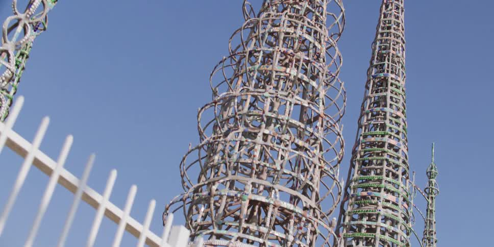 The artwork is on display on a sunny day