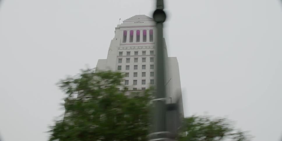 Tall buildings in a city is displayed in spring