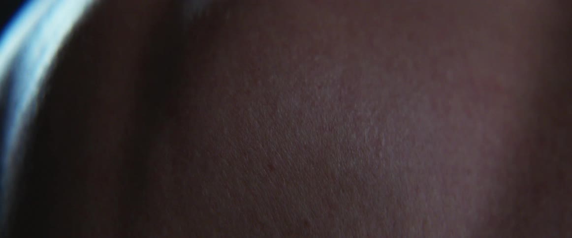 The light is reflecting on the persons skin