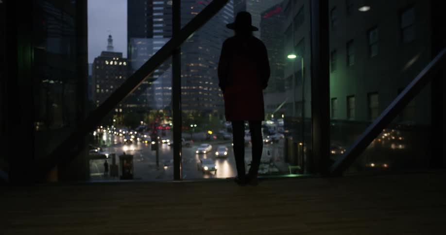 Girl Walks In Downtown