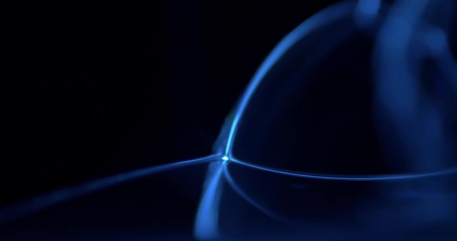 A view of blue light flowing