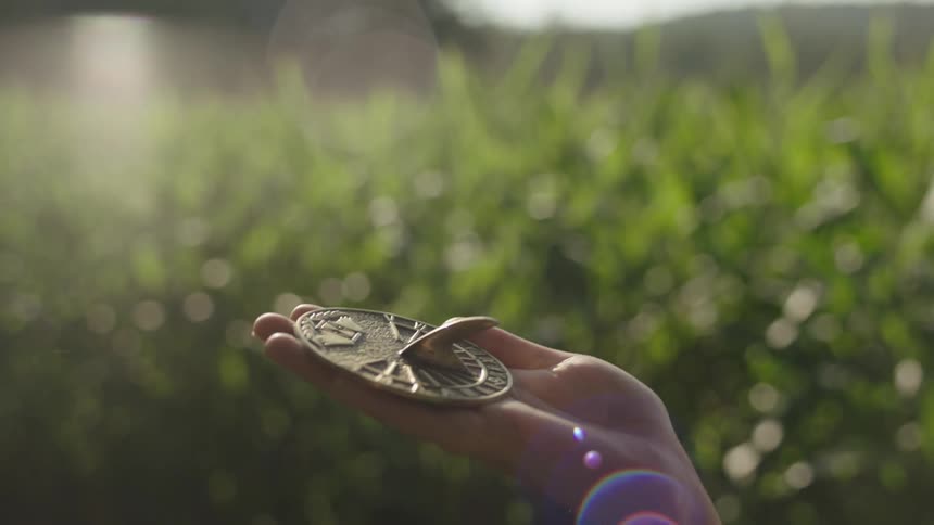 The sun is shining brightly on a girl holding a sundial in her hand