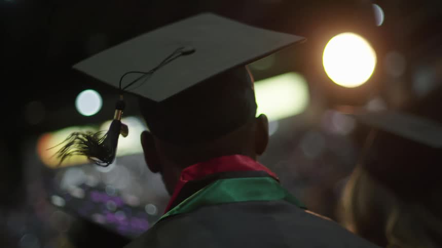 A group of university students graduating