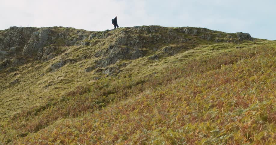 A view of a person hiking outdoors