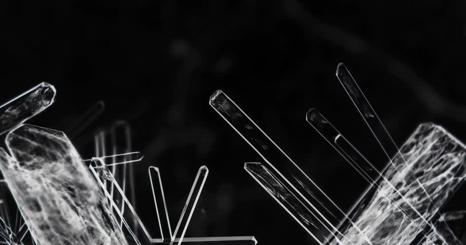 A view of ice crystals forming