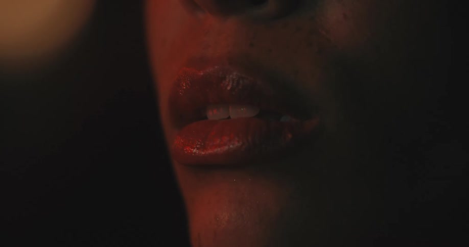 A close up of a womans lips