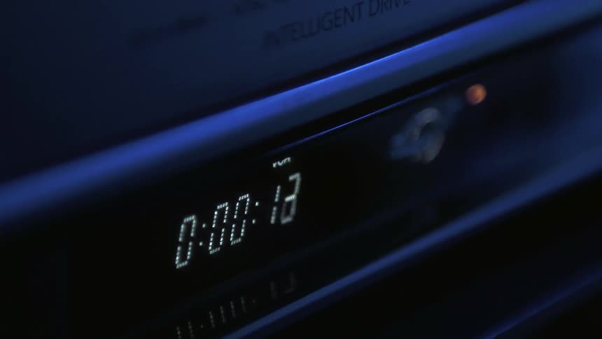 A timer on a piece of equipment counts up