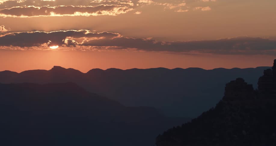Aerial view of the sunset over the grand canyon national park in arizona