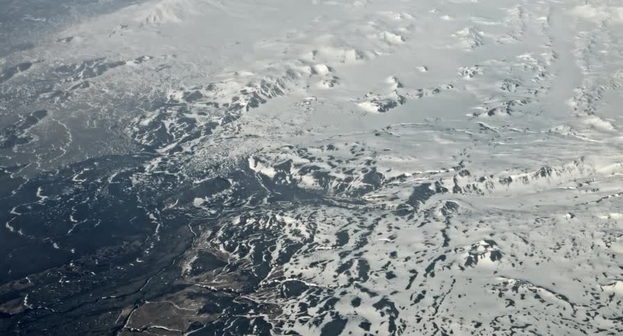 Aerial view of a snowy area
