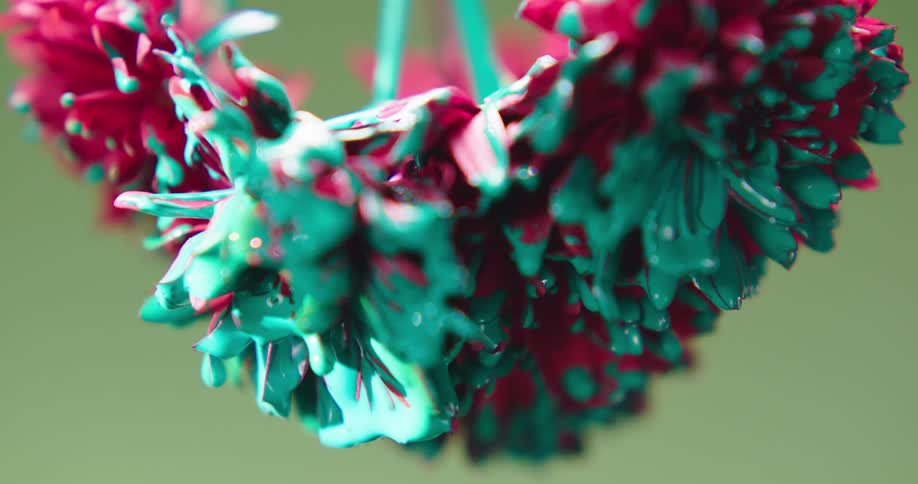 The paint is dripping from the flowers