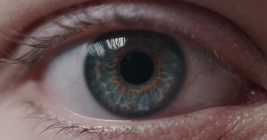 Extreme closeup of an eye blinking