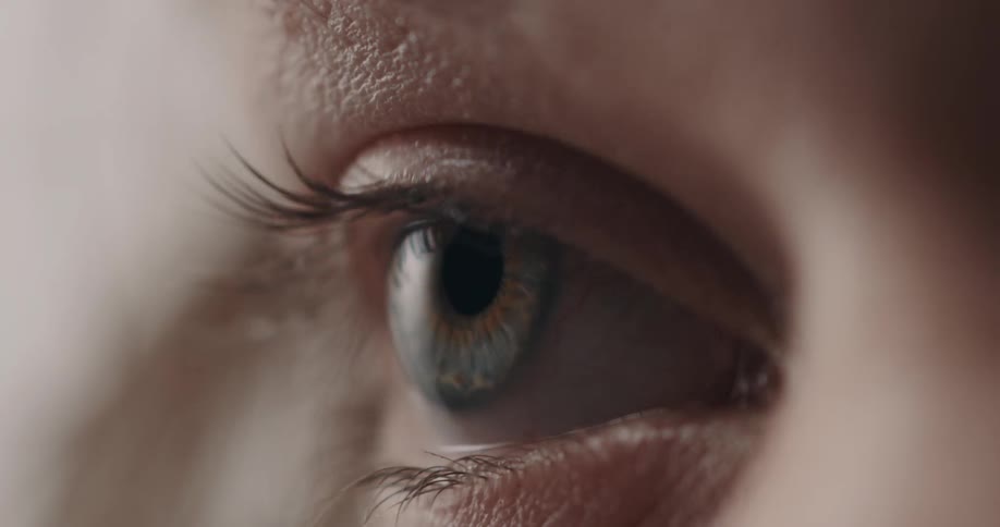 The persons eye is moving back and forth