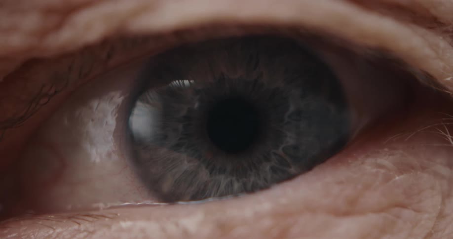 The eye slowly blinks