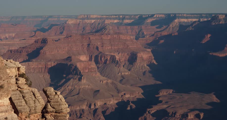 The grand canyon cliffs and ridges stretching to the horizon