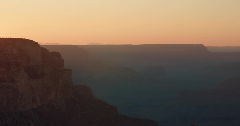 Aerial view of mountains are displayed at dusk
