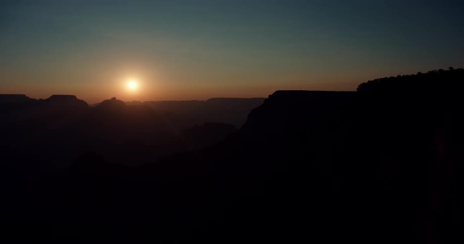 Aerial view of the sunset over the grand canyon national park in arizona