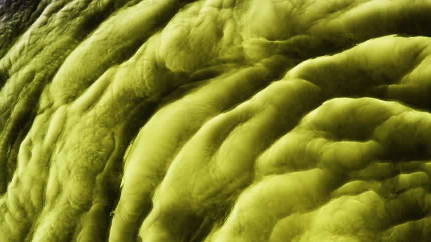 The yellow clouds show a chemical reaction