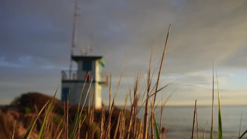 A view of a building near the coast