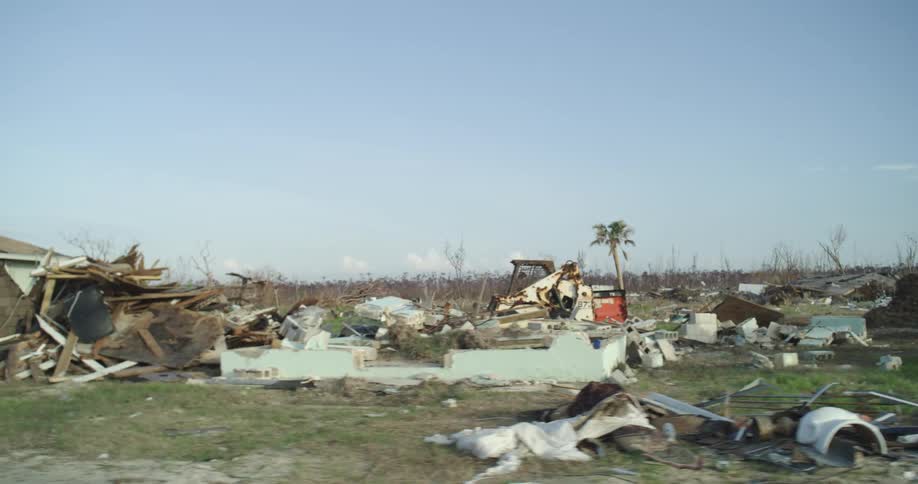 A view of buildings that are destroyed