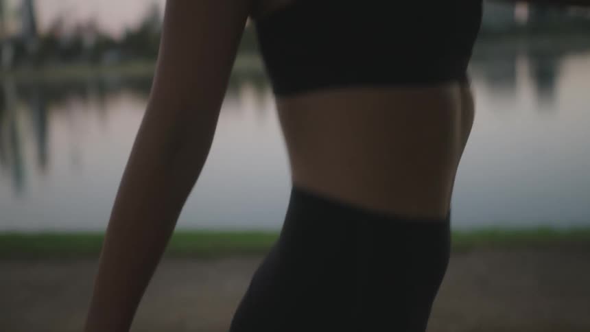 A woman stretching to go for a run