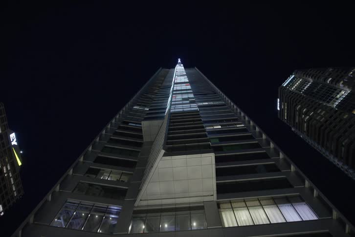 The exterior of high rise office buildings