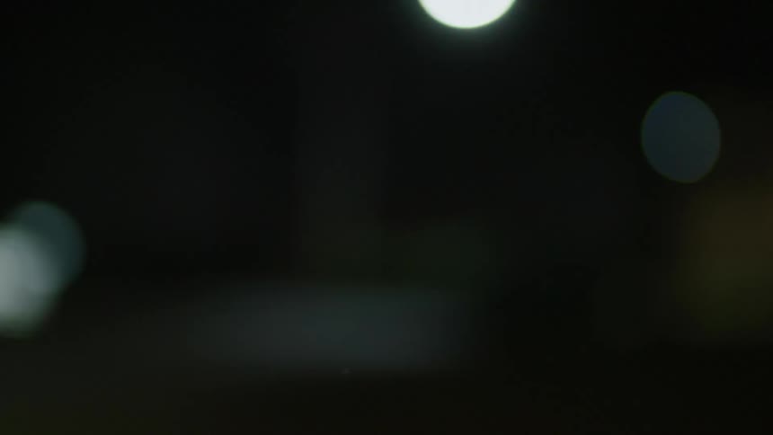 Lights flashing outside at night