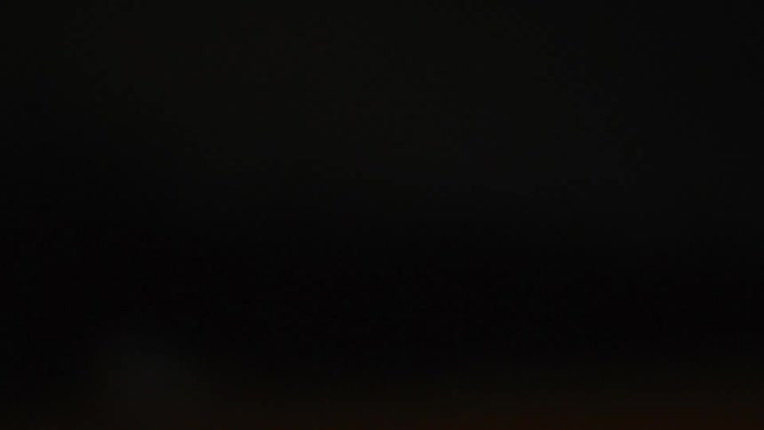 The lights in the city are blurry at night