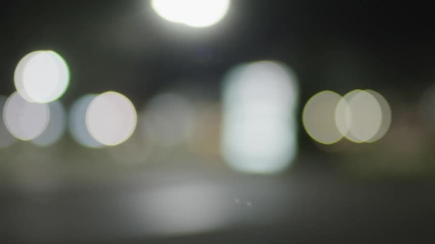 The road is blurred at night