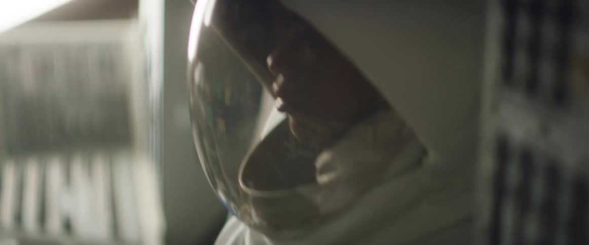 The astronaut is shaking as he steers the ship