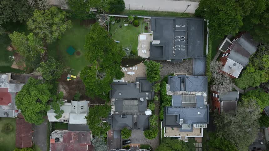 The houses have small yards