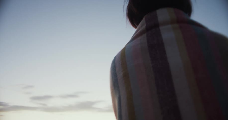 A woman is admiring the sky