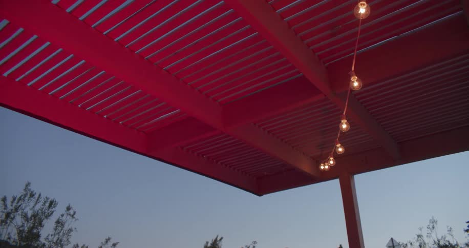A view of lights on a patio