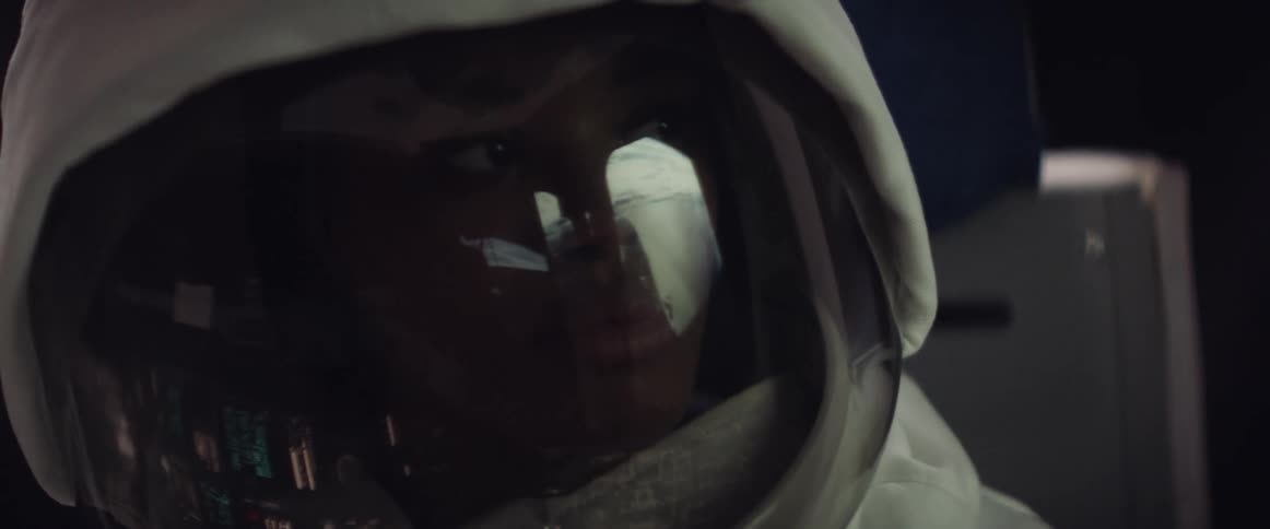 The astronaut is traveling in the ship